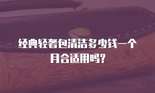 经典轻奢包清洁多少钱一个月合适用吗？