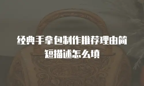 经典手拿包制作推荐理由简短描述怎么填