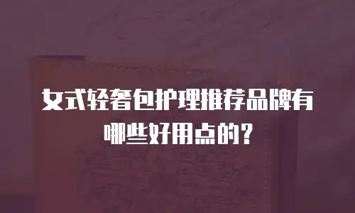 女式轻奢包护理推荐品牌有哪些好用点的？