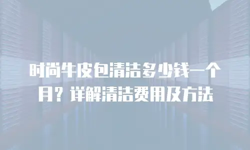  时尚牛皮包清洁多少钱一个月？详解清洁费用及方法
