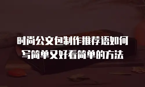 时尚公文包制作推荐语如何写简单又好看简单的方法