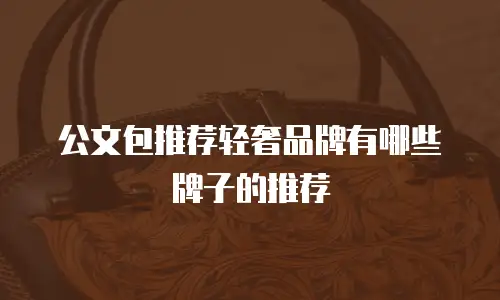 公文包推荐轻奢品牌有哪些牌子的推荐