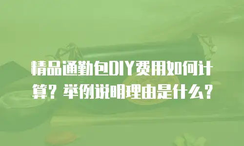 精品通勤包DIY费用如何计算？举例说明理由是什么？