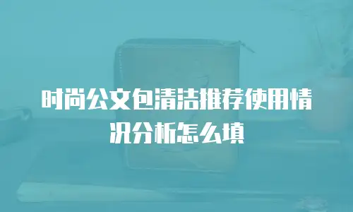 时尚公文包清洁推荐使用情况分析怎么填