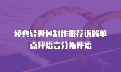 经典轻奢包制作推荐语简单点评语言分析评语