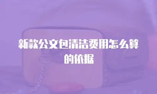 新款公文包清洁费用怎么算的依据