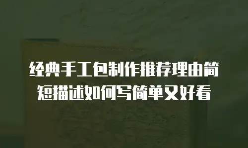 经典手工包制作推荐理由简短描述如何写简单又好看
