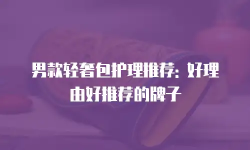 男款轻奢包护理推荐: 好理由好推荐的牌子