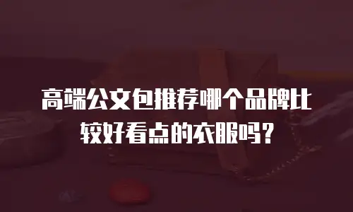 高端公文包推荐哪个品牌比较好看点的衣服吗？