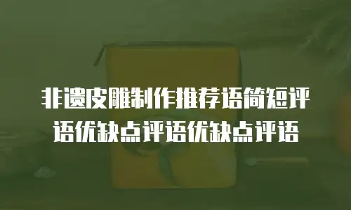 非遗皮雕制作推荐语简短评语优缺点评语优缺点评语