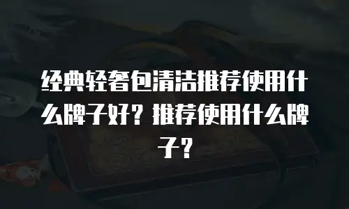 经典轻奢包清洁推荐使用什么牌子好？推荐使用什么牌子？