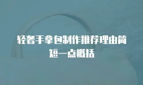 轻奢手拿包制作推荐理由简短一点概括