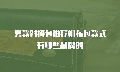 男款斜挎包推荐帆布包款式有哪些品牌的