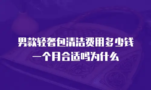 男款轻奢包清洁费用多少钱一个月合适吗为什么