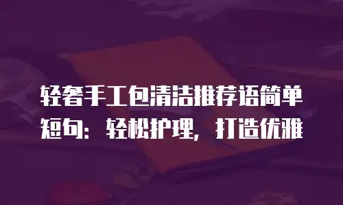 轻奢手工包清洁推荐语简单短句：轻松护理，打造优雅