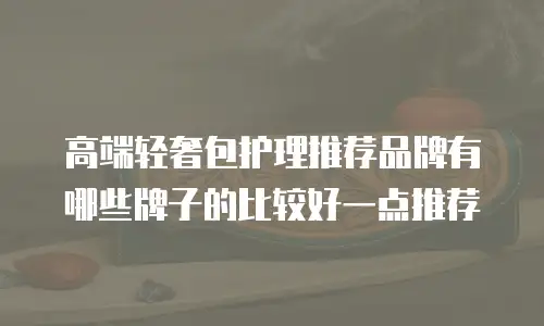 高端轻奢包护理推荐品牌有哪些牌子的比较好一点推荐