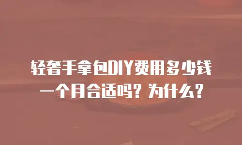 轻奢手拿包DIY费用多少钱一个月合适吗？为什么？