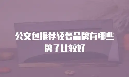 公文包推荐轻奢品牌有哪些牌子比较好