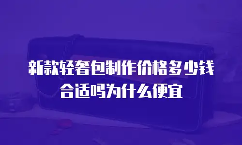 新款轻奢包制作价格多少钱合适吗为什么便宜