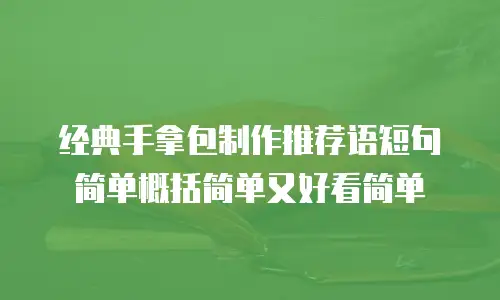 经典手拿包制作推荐语短句简单概括简单又好看简单