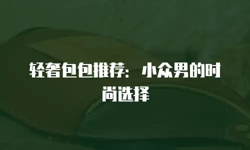 轻奢包包推荐：小众男的时尚选择