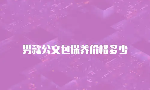 男款公文包保养价格多少