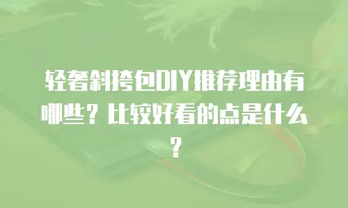 轻奢斜挎包DIY推荐理由有哪些？比较好看的点是什么？