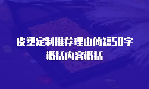 皮塑定制推荐理由简短50字概括内容概括