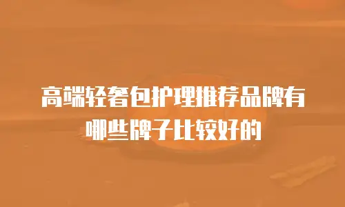 高端轻奢包护理推荐品牌有哪些牌子比较好的