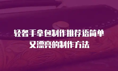 轻奢手拿包制作推荐语简单又漂亮的制作方法