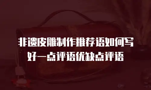 非遗皮雕制作推荐语如何写好一点评语优缺点评语