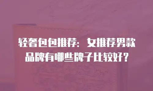 轻奢包包推荐：女推荐男款品牌有哪些牌子比较好？