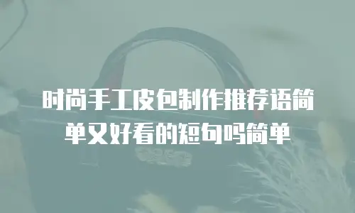 时尚手工皮包制作推荐语简单又好看的短句吗简单