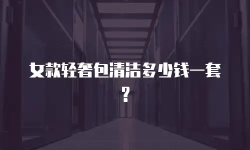 女款轻奢包清洁多少钱一套?