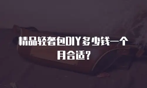 精品轻奢包DIY多少钱一个月合适？