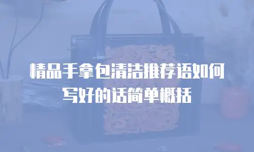 精品手拿包清洁推荐语如何写好的话简单概括