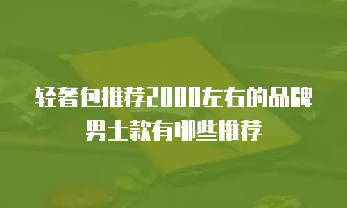 轻奢包推荐2000左右的品牌男士款有哪些推荐