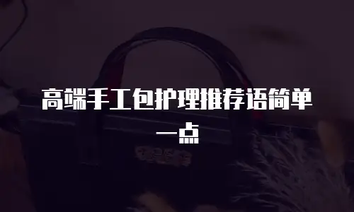 高端手工包护理推荐语简单一点