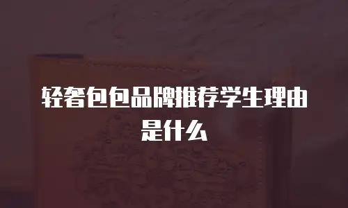 轻奢包包品牌推荐学生理由是什么