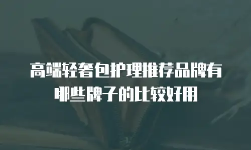 高端轻奢包护理推荐品牌有哪些牌子的比较好用