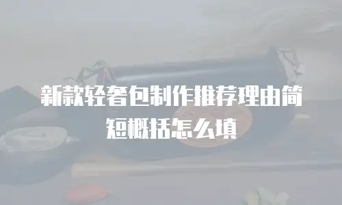 新款轻奢包制作推荐理由简短概括怎么填