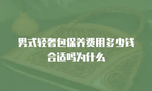 男式轻奢包保养费用多少钱合适吗为什么
