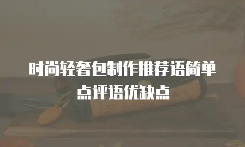 时尚轻奢包制作推荐语简单点评语优缺点