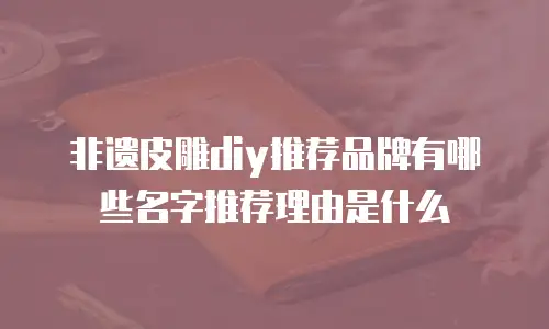 非遗皮雕diy推荐品牌有哪些名字推荐理由是什么