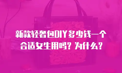 新款轻奢包DIY多少钱一个合适女生用吗？为什么？