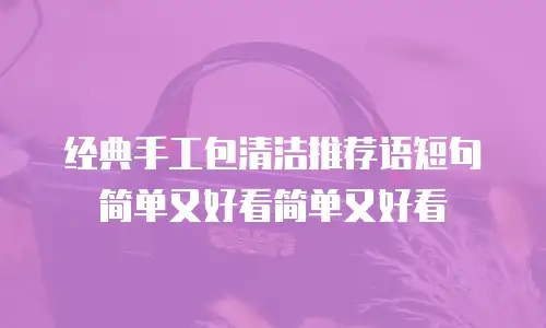 经典手工包清洁推荐语短句简单又好看简单又好看