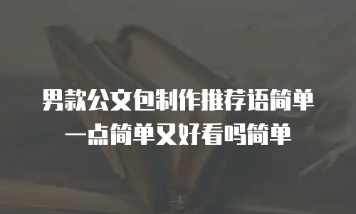 男款公文包制作推荐语简单一点简单又好看吗简单