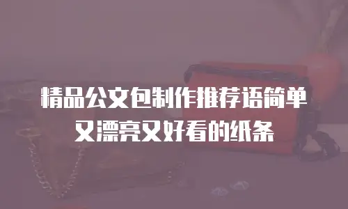 精品公文包制作推荐语简单又漂亮又好看的纸条