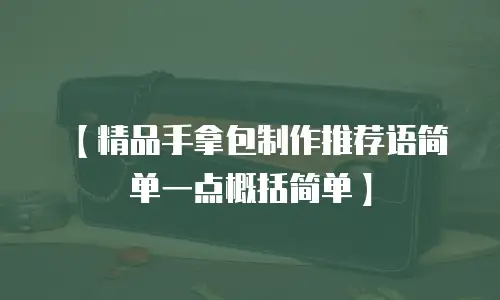【精品手拿包制作推荐语简单一点概括简单】