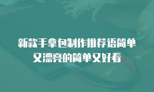 新款手拿包制作推荐语简单又漂亮的简单又好看